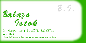 balazs istok business card
